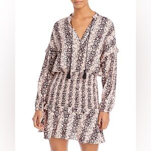 Aqua Snake Print Blouse in Pink and Black